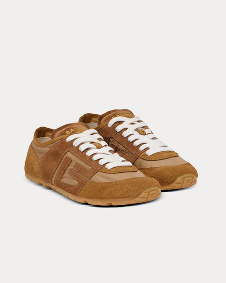 Balmain Racer 45 Suede & Nylon Brown Low Top Sneakers - 3