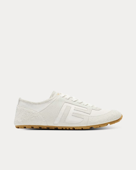 Balmain Racer 45 Lambskin & Suede White Low Top Sneakers - 1