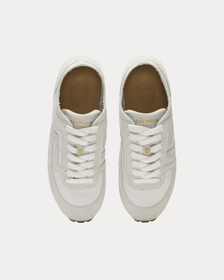 Balmain Racer 45 Lambskin & Suede White Low Top Sneakers - 2