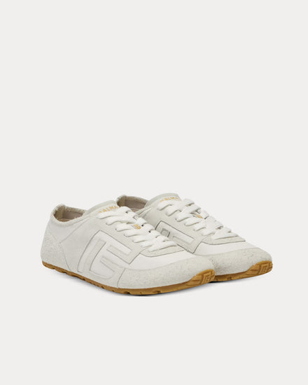 Balmain Racer 45 Lambskin & Suede White Low Top Sneakers - 3