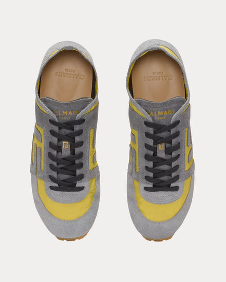 Balmain Racer 45 Suede & Nylon Yellow Low Top Sneakers - 2