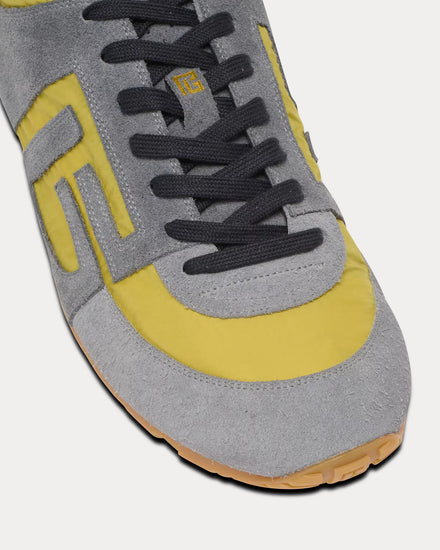 Balmain Racer 45 Suede & Nylon Yellow Low Top Sneakers - 5