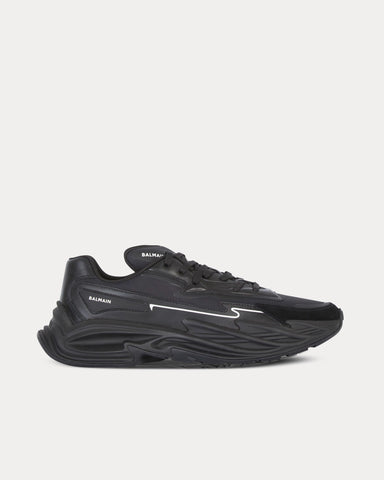 Balmain Run-Row Leather Black Low Top Sneakers