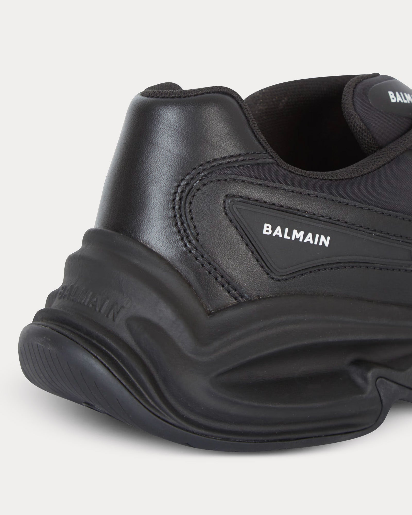 Balmain - Run-Row Leather Black Low Top Sneakers