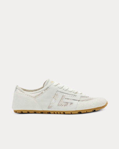 Balmain Racer 45 Suede & Nylon White Low Top Sneakers