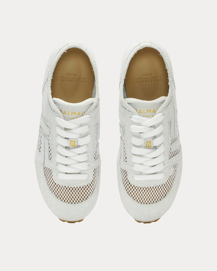 Balmain Racer 45 Suede & Nylon White Low Top Sneakers - 2