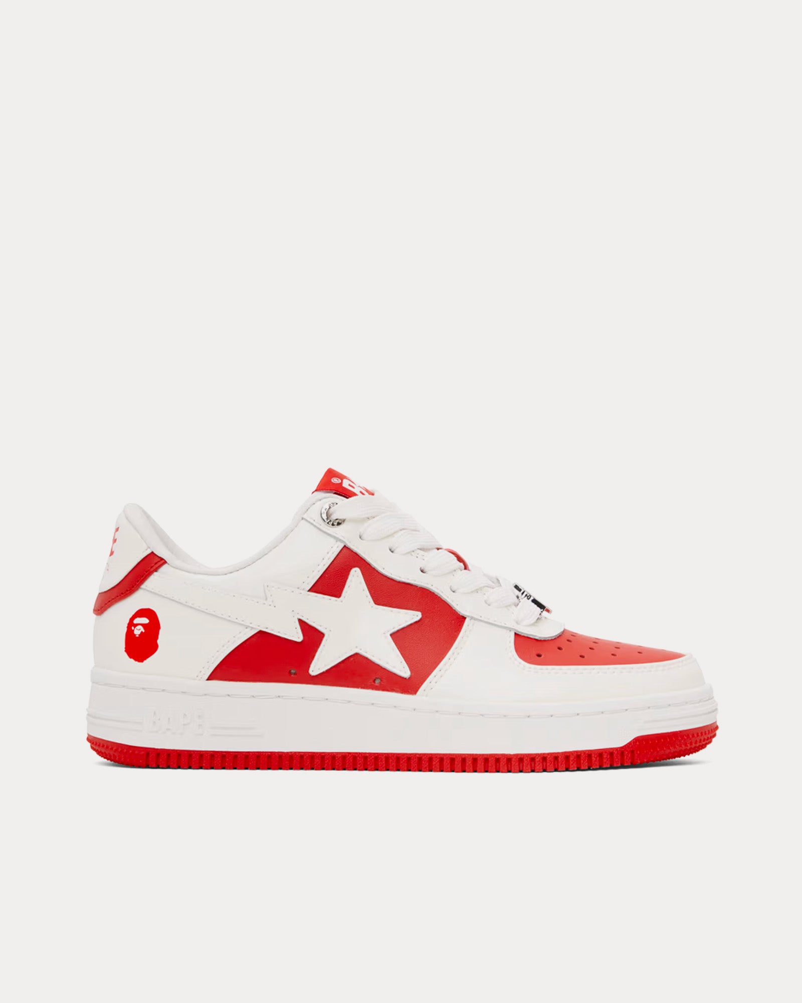 A Bathing APE - Bape Sta #6 White / Red Low Top Sneakers