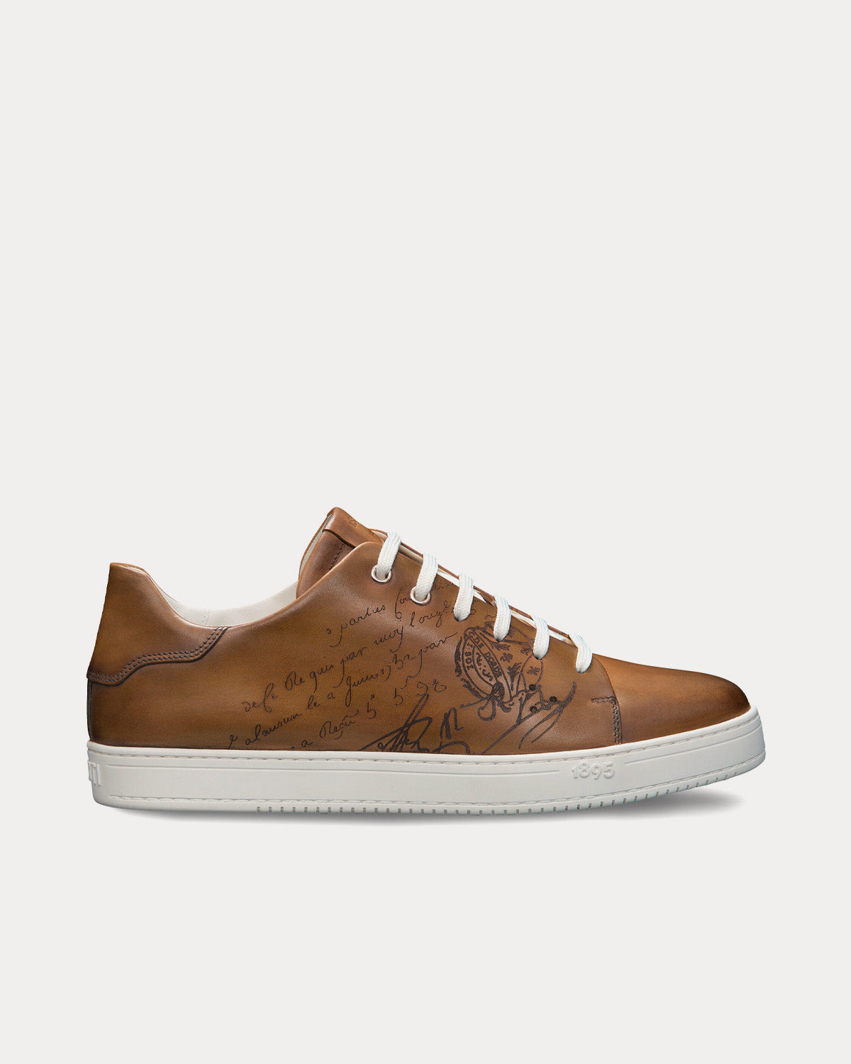 Berluti - Playtime Scritto Leather Olive Low Top Sneakers