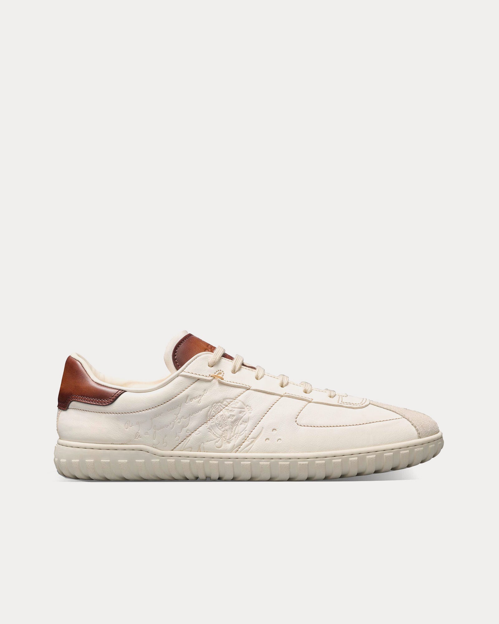 Berluti - Scritto Leather & Suede White Low Top Sneakers