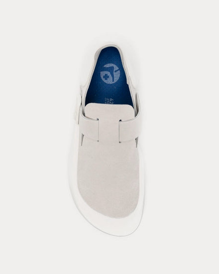 Birkenstock Reykjavik Suede Light Grey / White Clogs - 2