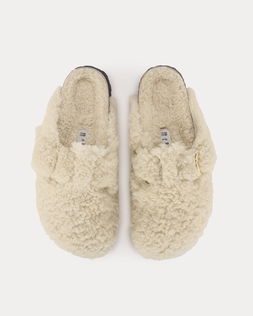 shearling birkenstock mules