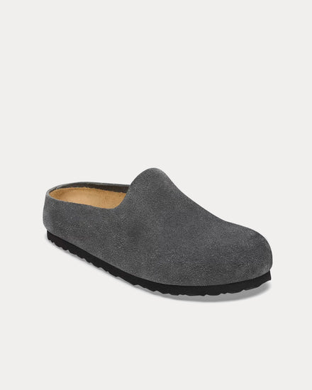 Birkenstock Amsterdam Wrapped Suede Charcoal Clogs - 3