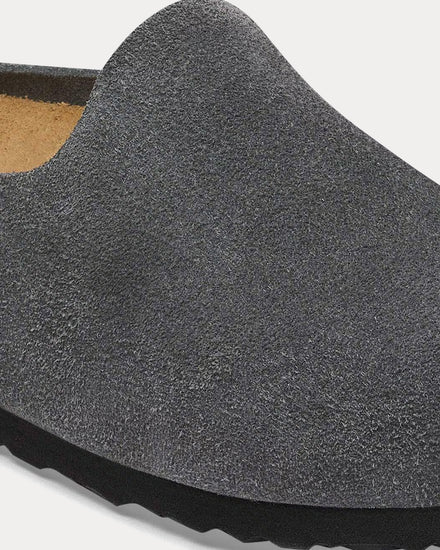 Birkenstock Amsterdam Wrapped Suede Charcoal Clogs - 5