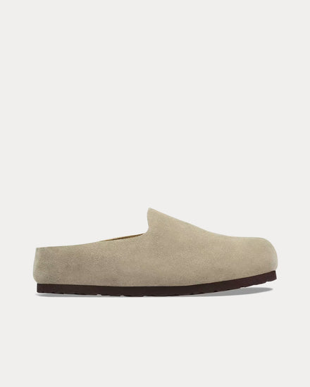 Birkenstock Amsterdam Wrapped Suede Taupe Clogs - 1