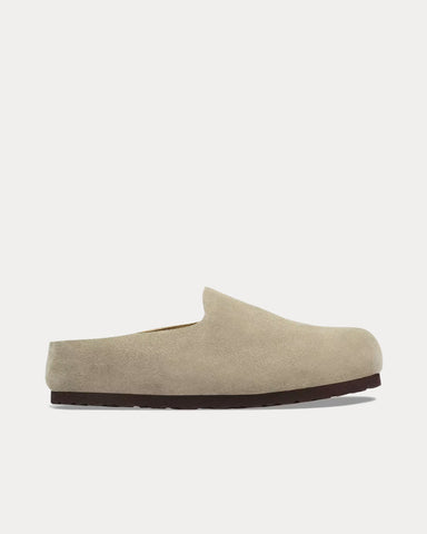 Birkenstock Amsterdam Wrapped Suede Taupe Clogs