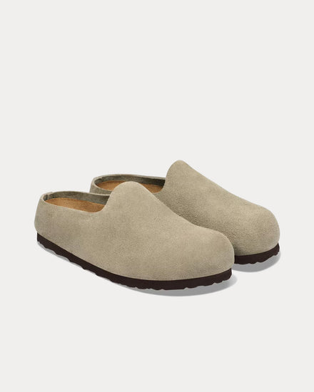 Birkenstock Amsterdam Wrapped Suede Taupe Clogs - 3