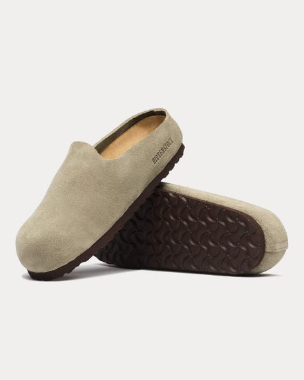 Birkenstock Amsterdam Wrapped Suede Taupe Clogs - 4