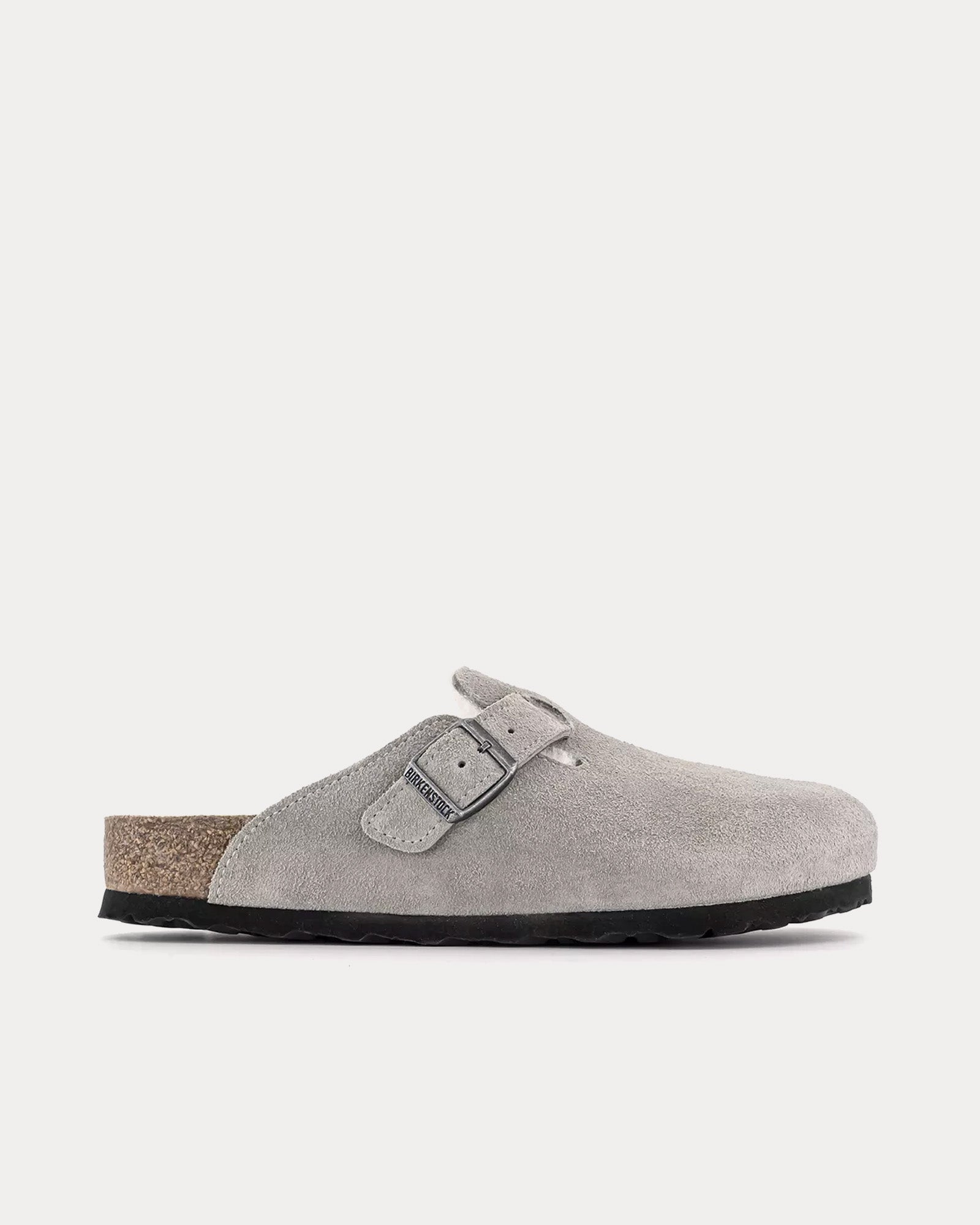 Birkenstock Women's Boston Shearling Suede Stone Coin Clogs