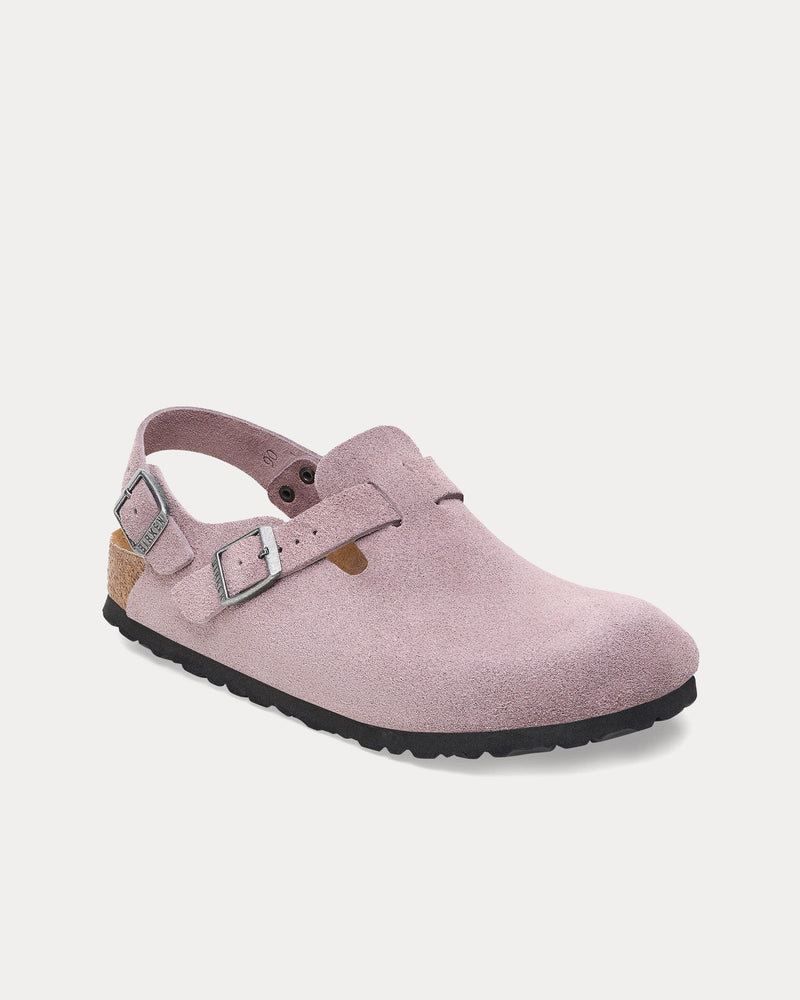 Birkenstock Unisex Tokio Suede Faded Purple Clogs