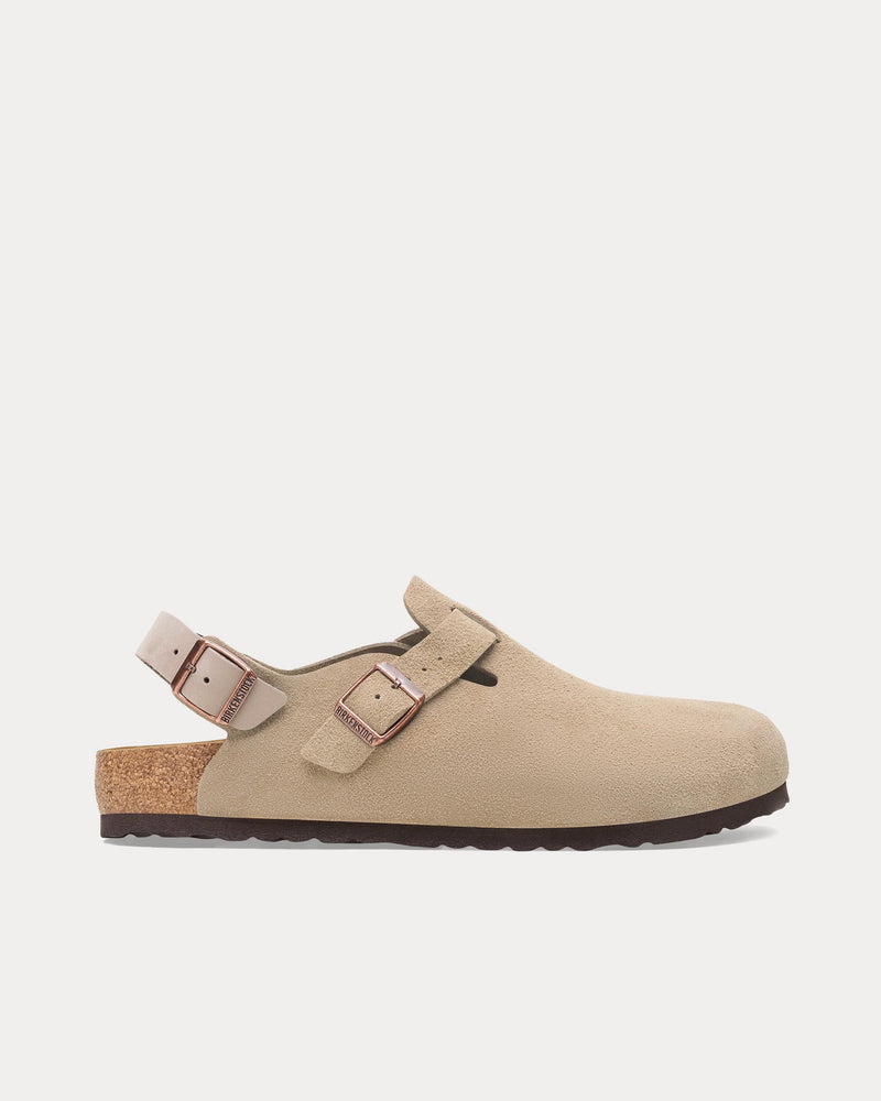 Birkenstock Tokio Suede Taupe Clogs - 1