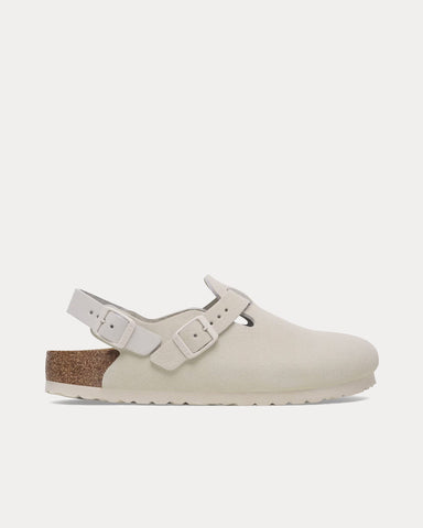 Birkenstock Tokio Suede Antique White Clogs