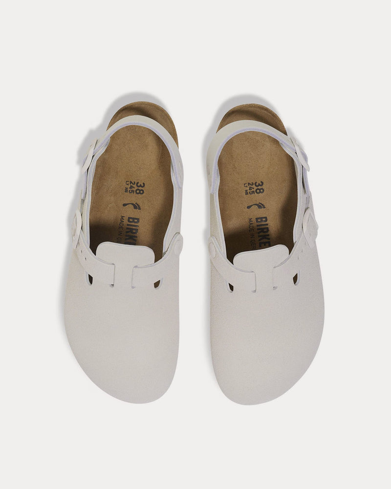 Birkenstock Tokio Suede Antique White Clogs - 2