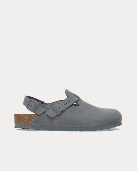Birkenstock Tokio Suede Basalt Grey Clogs - 1