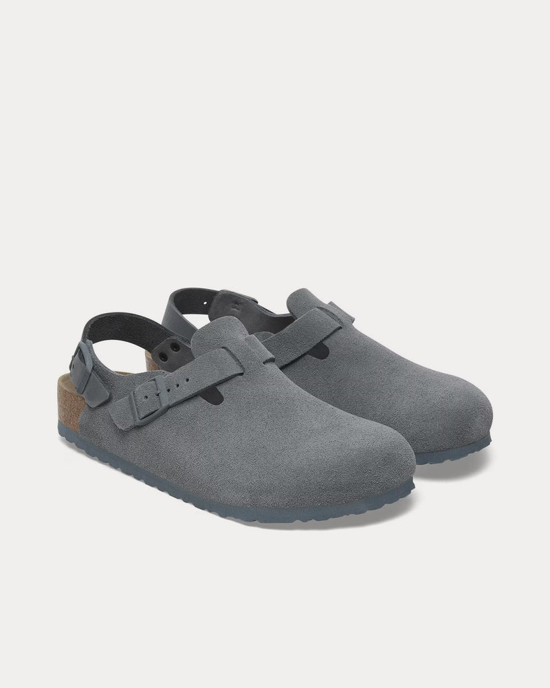 Birkenstock Tokio Suede Basalt Grey Clogs - 3