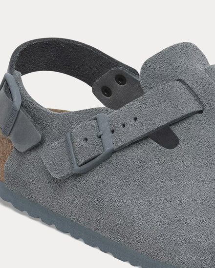 Birkenstock Tokio Suede Basalt Grey Clogs - 4