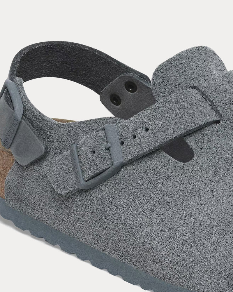 Birkenstock Tokio Suede Basalt Grey Clogs - 4