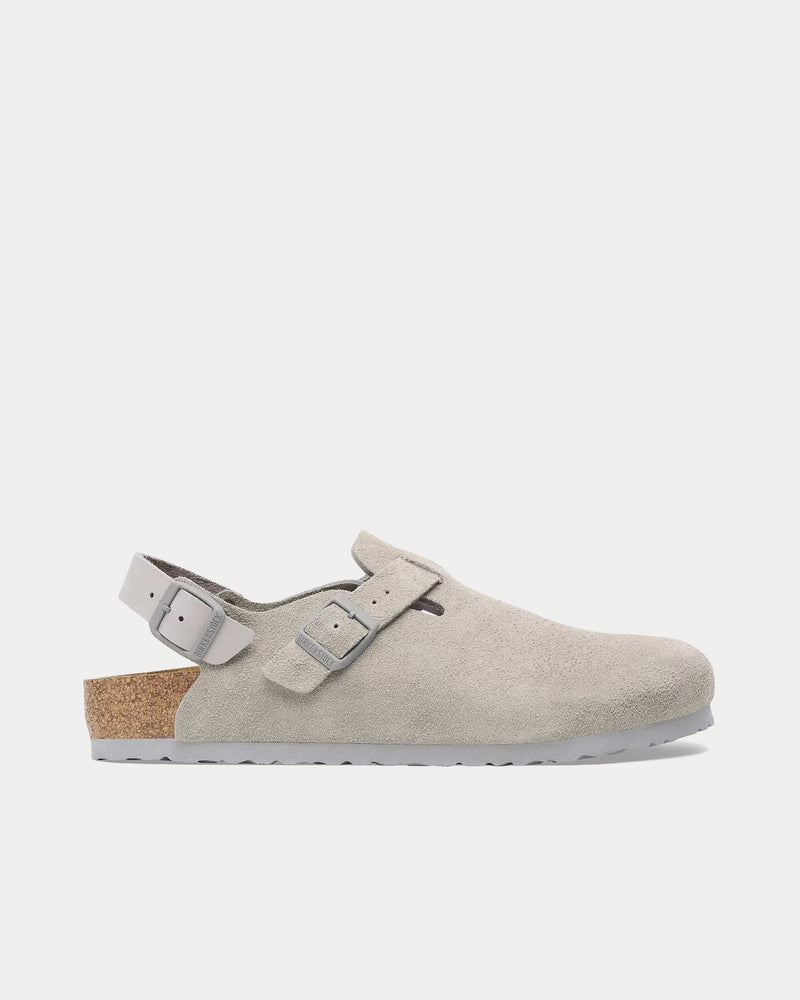 Birkenstock Tokio Suede Stone Coin Clogs - 1