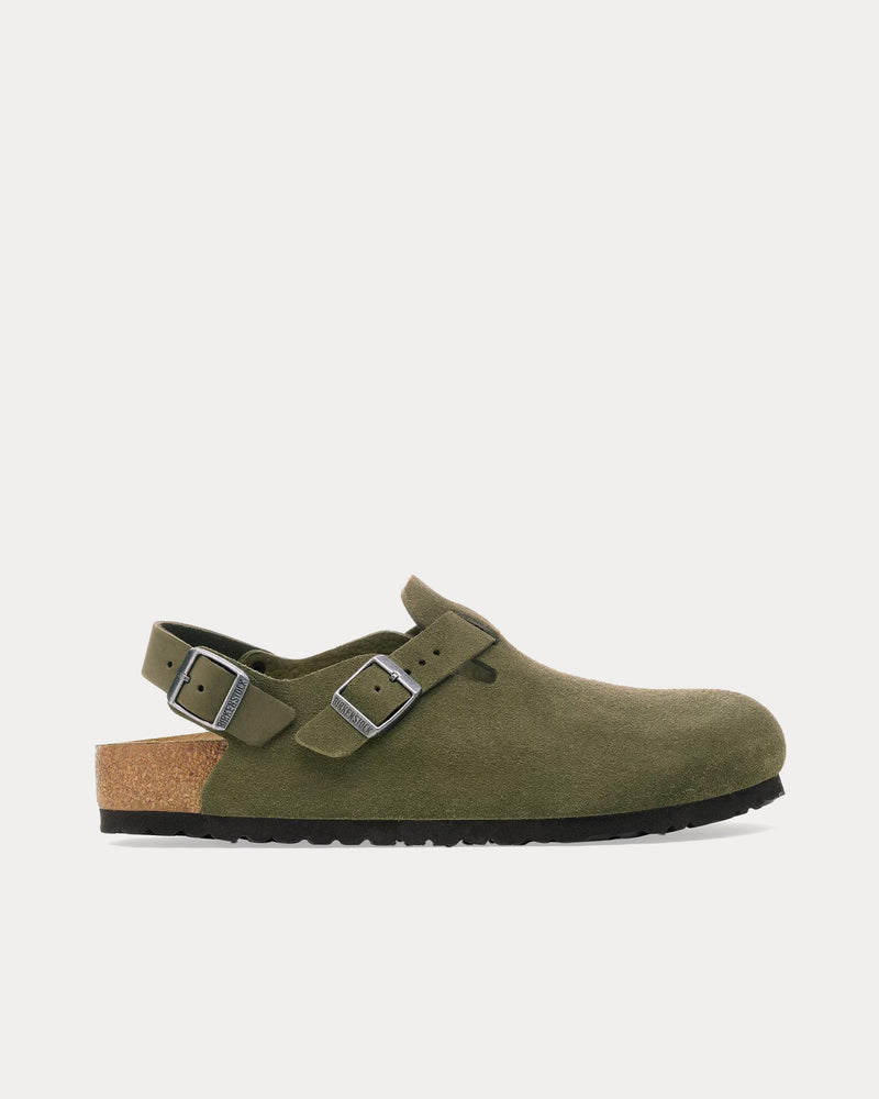 Birkenstock Tokio Suede Thyme Clogs - 1