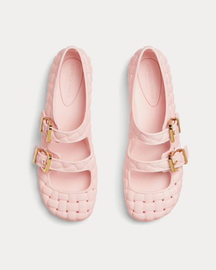 Bottega Veneta Amy Mary-Jane Ballerina Rose Slip Ons - 2