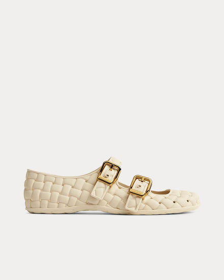 Bottega Veneta Amy Mary-Jane Ballerina Sea Salt Slip Ons - 1