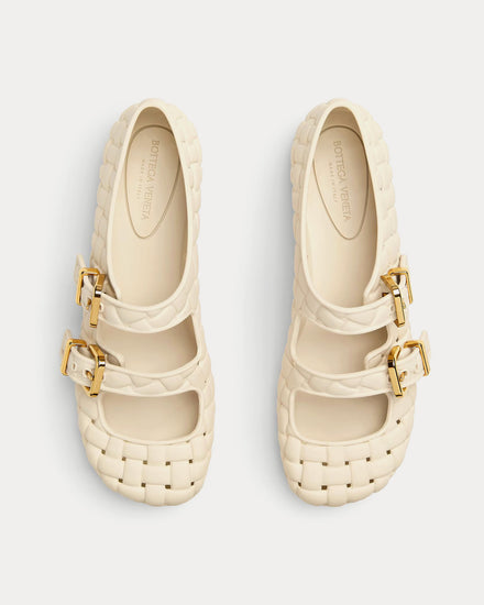 Bottega Veneta Amy Mary-Jane Ballerina Sea Salt Slip Ons - 2