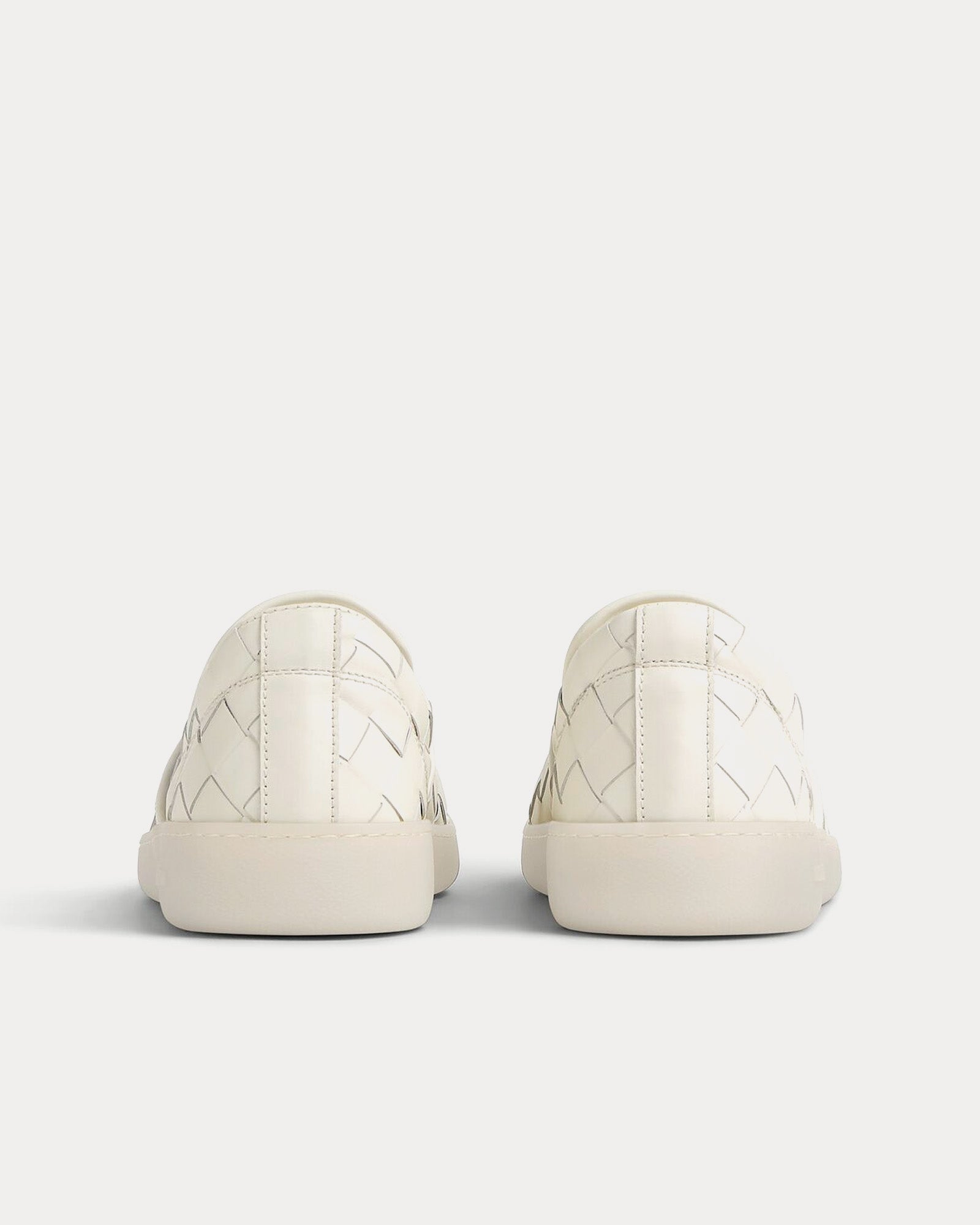 Bottega Veneta - Sawyer Intrecciato White Slip On Sneakers