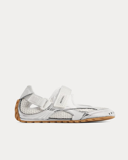 Bottega Veneta Women's Orbit Flash Mary-Jane Silver / White