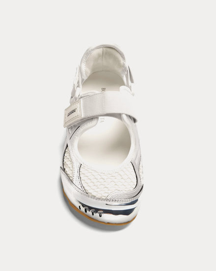 Bottega Veneta Orbit Flash Mary-Jane Silver / White / Optic White Slip On Sneakers - 2