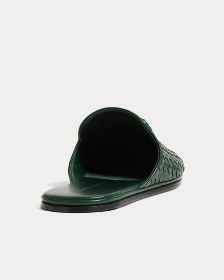 Bottega Veneta Palazzo Alpi Green Open-Back Slippers - 4