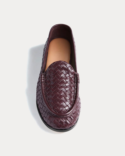 Bottega Veneta Silenzio Leather with Intrecciato Deep Mahogany Loafers - 2