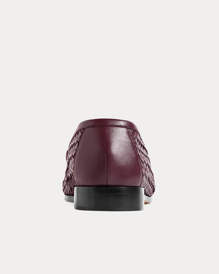 Bottega Veneta Silenzio Leather with Intrecciato Deep Mahogany Loafers - 4