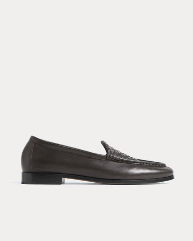 Bottega Veneta Silenzio Leather Espresso Loafers