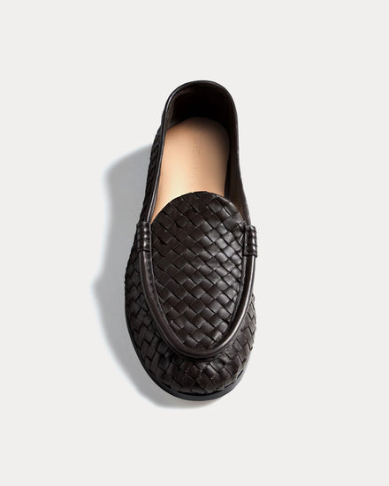Bottega Veneta Silenzio Leather with Intrecciato Espresso Loafers - 2