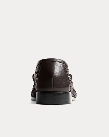 Bottega Veneta Silenzio Leather with Intrecciato Espresso Loafers - 4