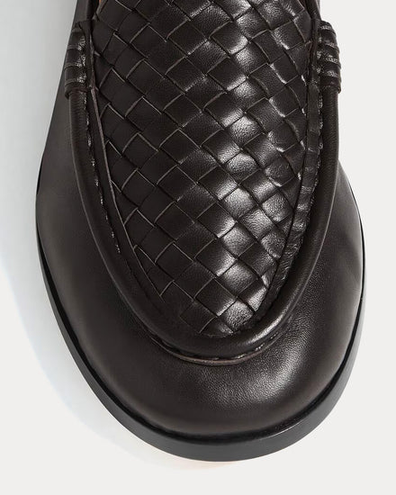 Bottega Veneta Silenzio Leather Espresso Loafers - 5