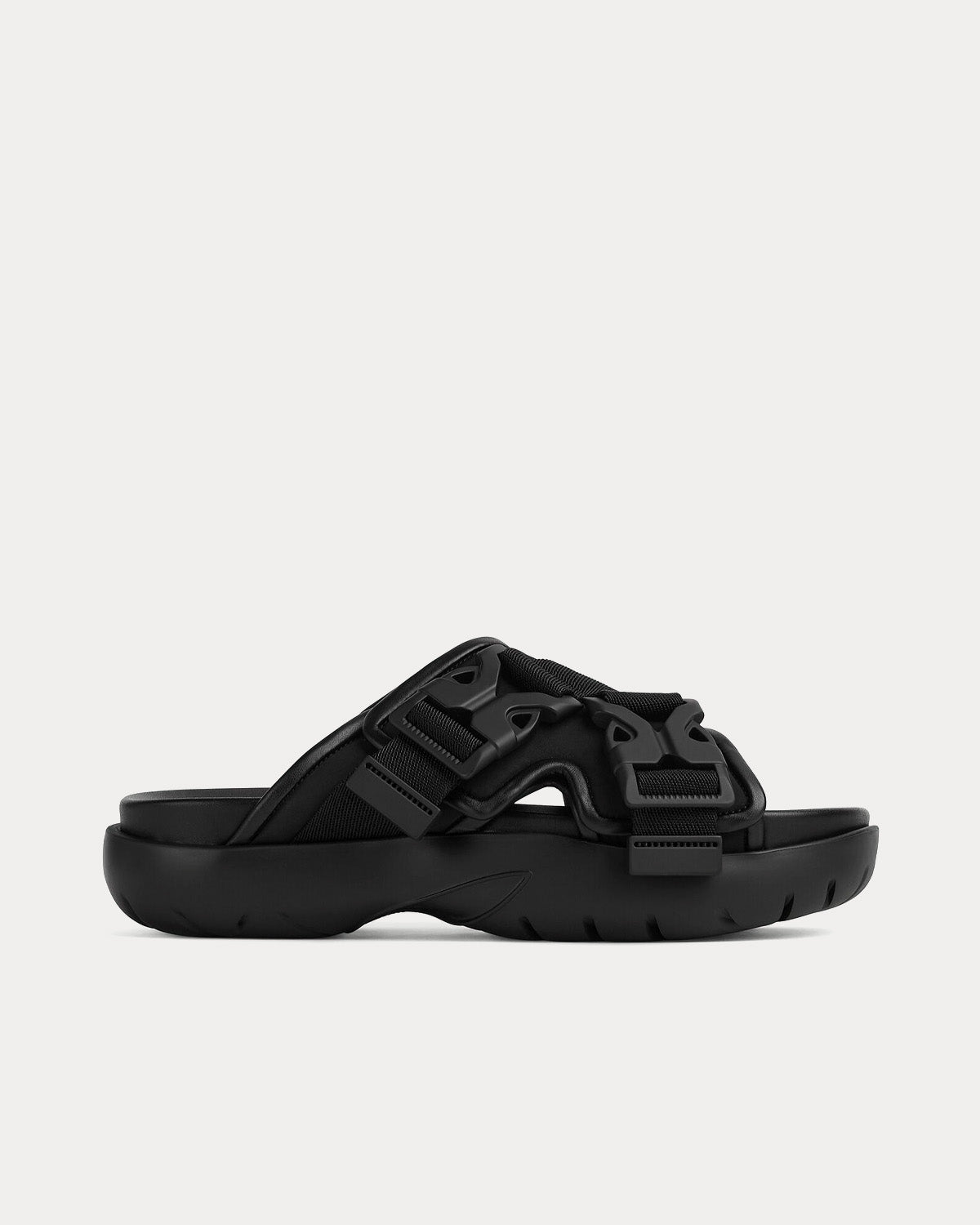 Bottega Veneta Unisex Snap Slide Black Sandals