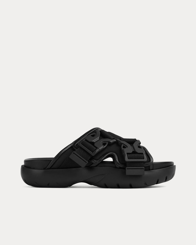 Bottega Veneta Unisex Snap Slide Black Sandals