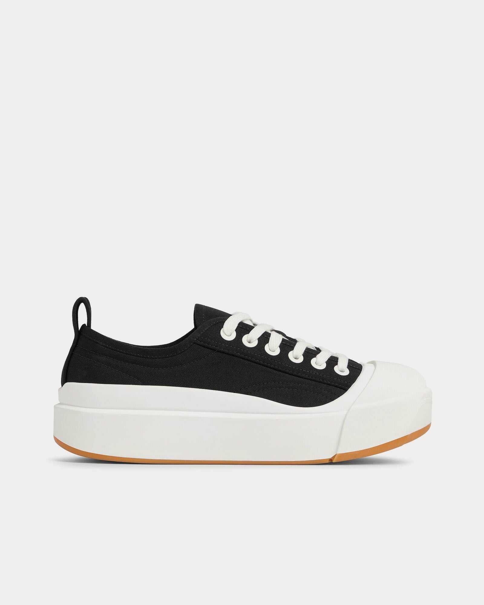 Bottega Veneta Men's Vulcan Platform Canvas Black / White Low Top