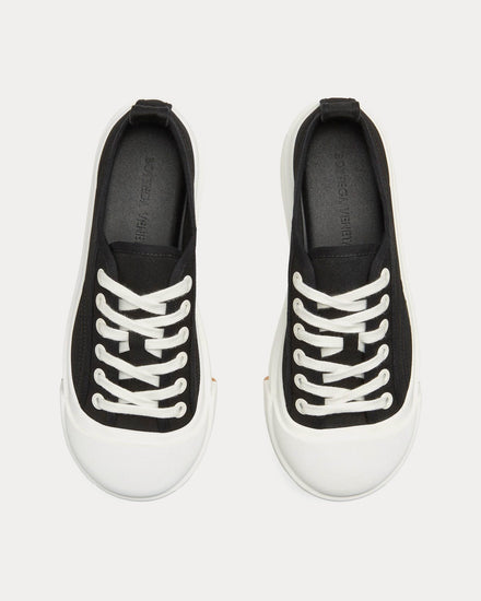 Bottega Veneta Vulcan Platform Canvas Black / White Low Top Sneakers - 2