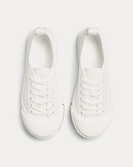 Bottega Veneta Vulcan Platform Canvas Optic White Low Top Sneakers - 2